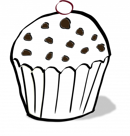 Chocolate Chips Muffin Coloring Book SVG colouringbook.org