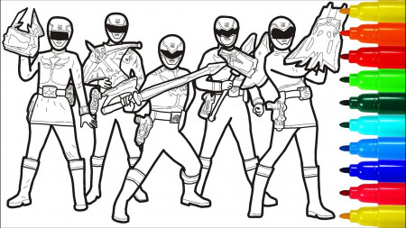 POWER RANGERS MEGAFORCE Coloring Pages With Colored Markers ...