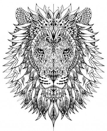 Hard Coloring Pages for Adults | Lion coloring pages, Animal ...