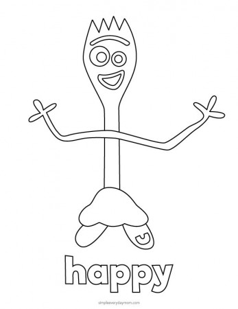 Toy Story 4 Forky Coloring Pages For Kids | Disney coloring pages ...