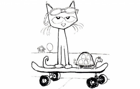 Pete The Cat Christmas Coloring Page - Coloring Pages Ideas