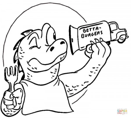 Godzilla is Looking for Some Food coloring page | Free Printable ...