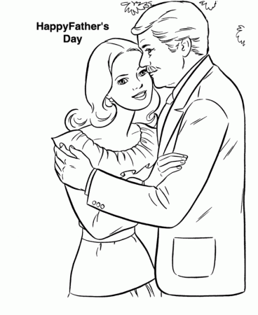 Father and Daughter on Father's Day Coloring Pages | HonkingDonkey