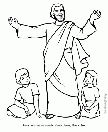 Peter - Bible page to print and color 025