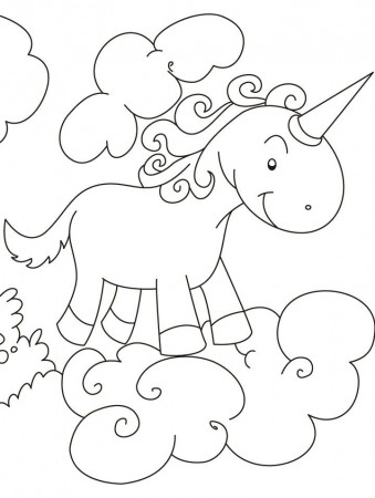 Unicorn flying above clouds coloring pages | Download Free Unicorn 