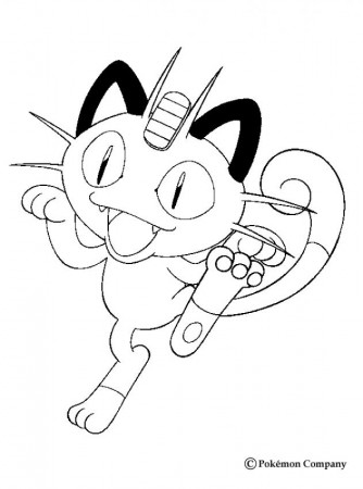 NORMAL POKEMON coloring pages - Meowth Scratch Cat