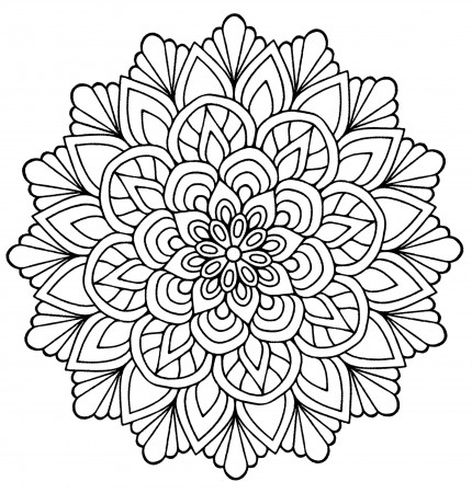 Mandala forming a flower with regular lines - Mandalas with Flowers &  vegetation - 100% Mandalas Zen & Anti-stress