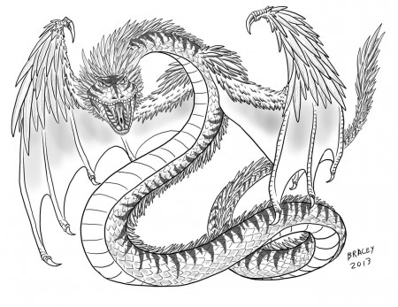 Kaiju Commissions - Quetzalcoatl by Bracey100 on DeviantArt | Kaiju,  Dinosaur coloring pages, Types of dragons