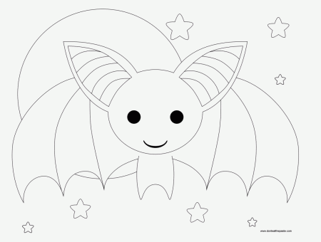 Cute Baby Bat Coloring Pages - Halloween Cute Bat Colouring Pages, HD Png  Download , Transparent Png Image - PNGitem