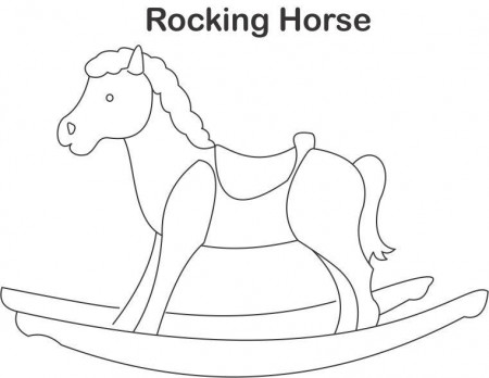 Rocking horse coloring page for kids