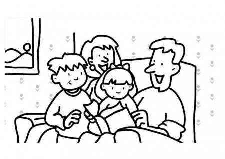Family Reading Books Coloring Pages - Coloring Cool