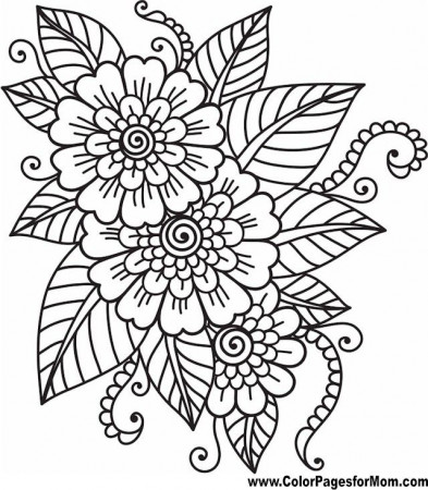 Advanced Coloring Pages - Flower Coloring Page 41 | Mandala coloring pages,  Flower coloring pages, Easy coloring pages