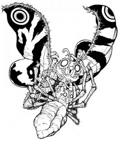 Coloring page Godzilla : Mothra and Kumonga 5