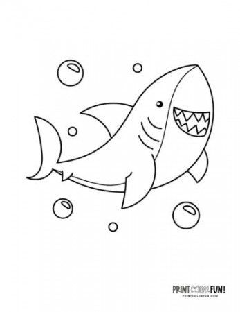 21 shark clipart & coloring pages: Dive ...