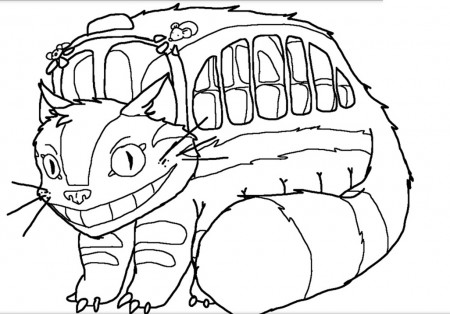 Catbus 2 Coloring Page - Anime Coloring Pages