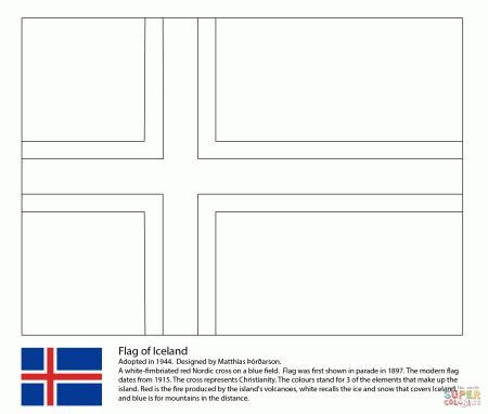 Flag of Iceland coloring page | Free Printable Coloring Pages