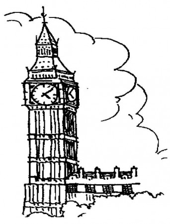 Drawing London Clock Tower Coloring Pages - NetArt | London clock tower,  London clock, Clock tower