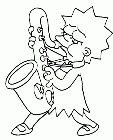 Printable Lisa Simpson coloring page for free