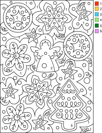Christmas Color By Number Page Coloring Page