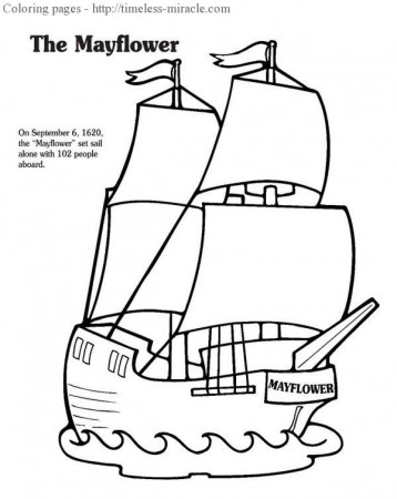 Free thanksgiving coloring pages mayflower