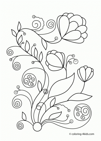 Free Coloring Pages Of Spring Flowers Coloring Pages Flowers ...