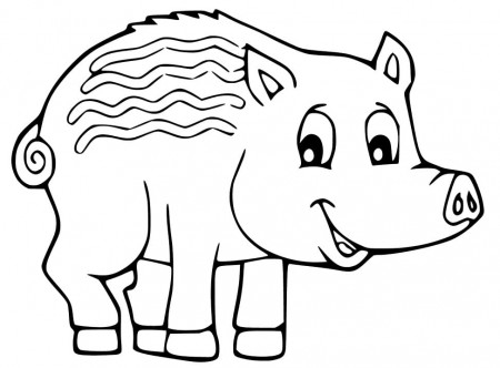 Adorable Wild Boar Coloring Page - Free Printable Coloring Pages for Kids