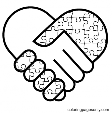 Autism and the Puzzle Piece Coloring Pages - Autism Awareness Coloring Pages  - Coloring Pages For Kids And Adults