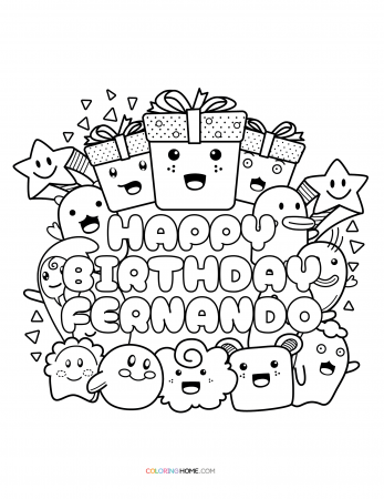 Happy Birthday Fernando coloring page