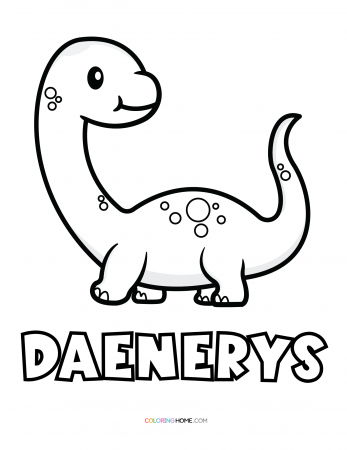 Daenerys dinosaur coloring page