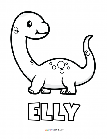 Elly dinosaur coloring page