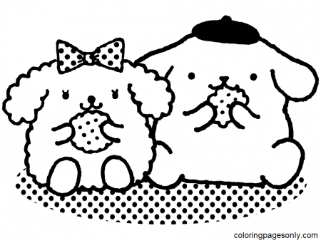 Macaroon and Pompompurin Coloring Pages ...
