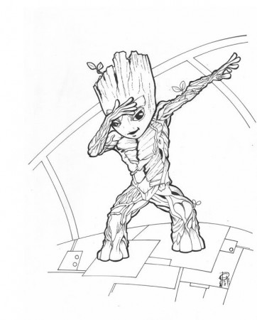 Dab Groot Coloring Page - Free Printable Coloring Pages for Kids