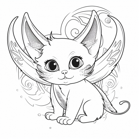 cats with wings coloring page