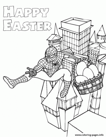 Spiderman Easter Coloring page Printable