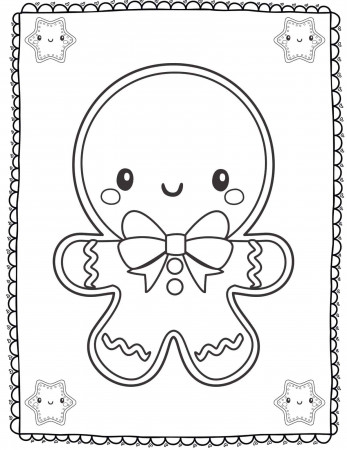 Free Printable Gingerbread Man Coloring Page - Instant PDF Download