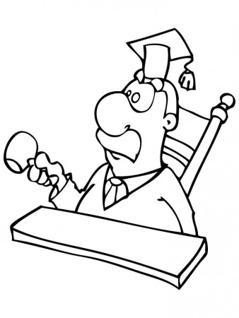 Cartoon Judge Coloring Page - Free Printable Coloring Pages for Kids