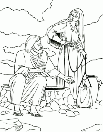 Samaritan Woman Coloring Page