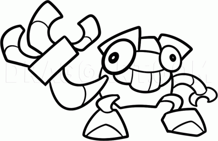 How to Draw Krader from Mixels, Coloring Page, Trace Drawing