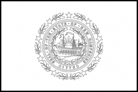 New Hampshire Flag Coloring Page – State Flag Drawing – Flags Web