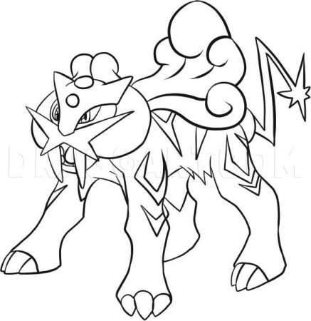 How to Draw Raikou, Coloring Page, Trace Drawing