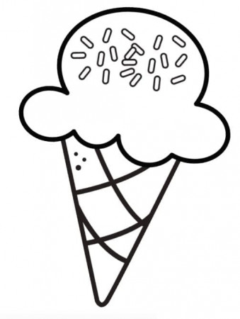 Easy Ice Cream Cone Coloring Page - Free Printable Coloring Pages for Kids