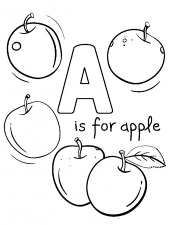 a for apple coloring page free printable. Apples are one of the fruits that  many people like. Apart… | Abc coloring pages, Apple coloring pages, Flag coloring  pages