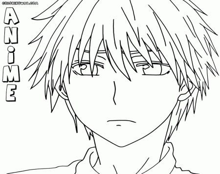 Anime boys coloring pages for kids | Boy hair drawing, Coloring pages for  boys, Anime boy hair