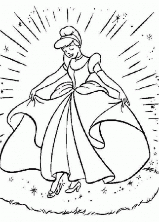 Cinderella Coloring Pages For Kids Free | Cartoon Coloring pages ...