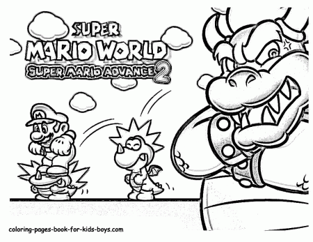 Super Mario advance coloring pages | Mario Bros games | Mario Bros ...