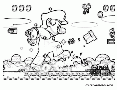 New super mario coloring pages download and print for free