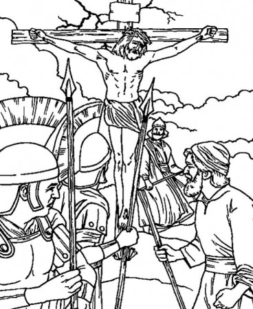 Crucifixion Of Jesus Coloring Pages