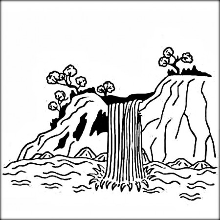 Online Printable Coloring Pictures And Sheets: Amazing Waterfall ...