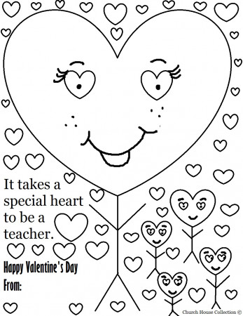 Teacher Valentine's Day Coloring Pages ...
