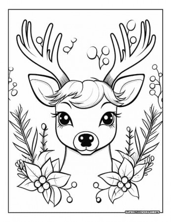 Reindeer Coloring Pages - Superstar Worksheets